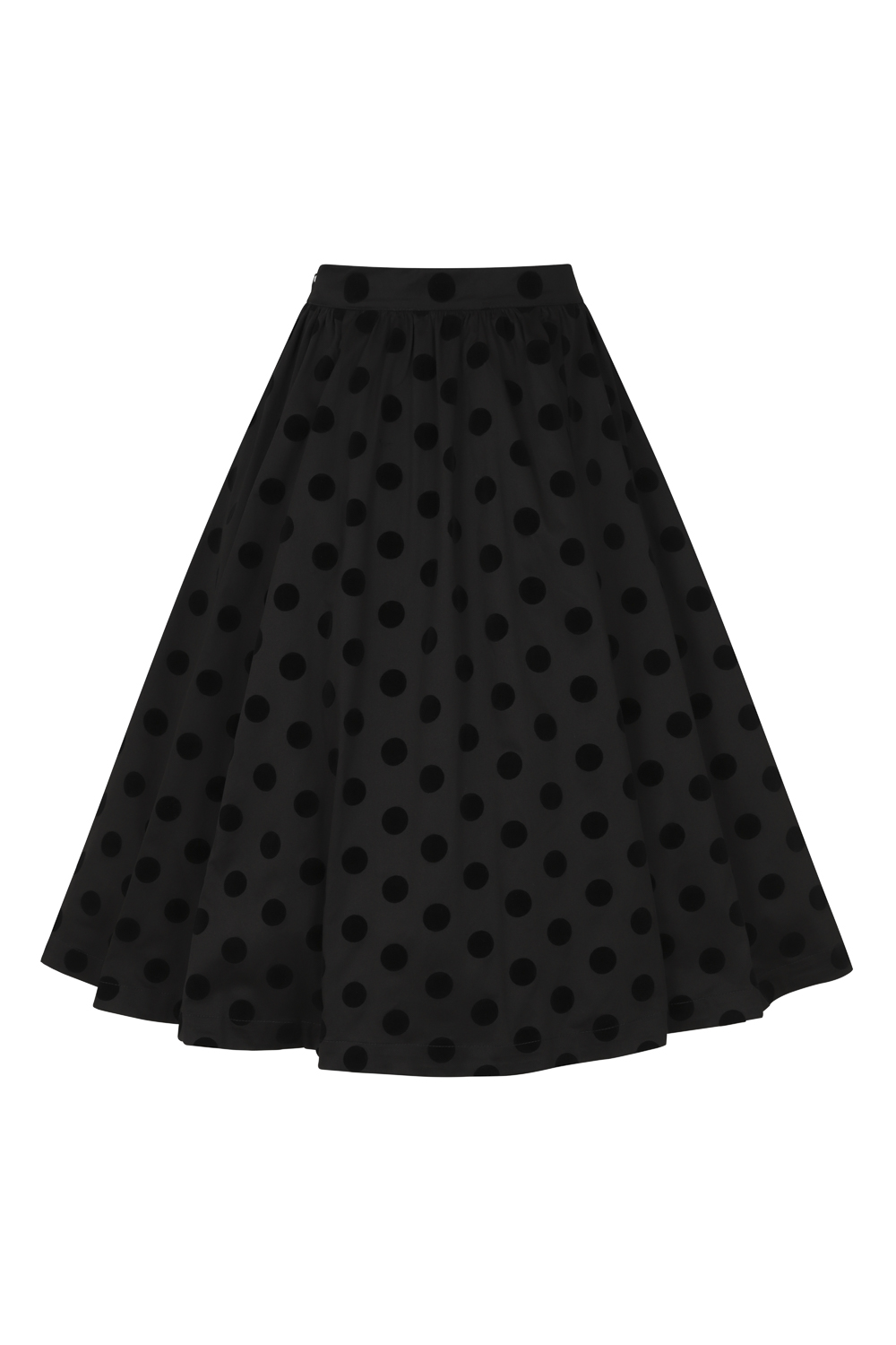 Suzie Swing Skirt in Black Flocking